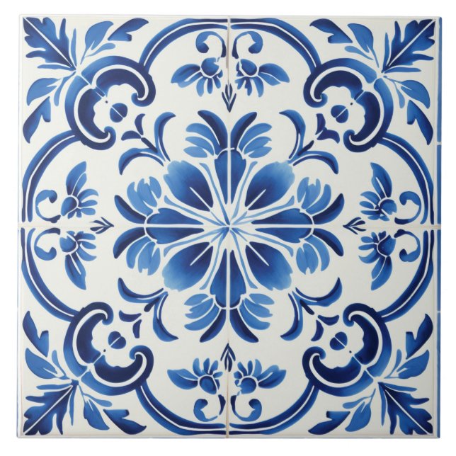 Carreau Cuisine en céramique motif de style portugais (Devant)