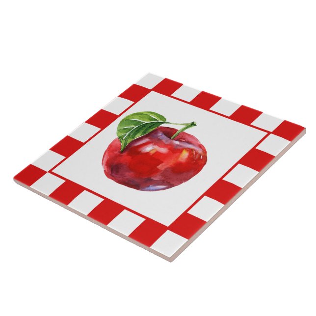 Carreau Cuisine pomme couleur aquarelle mignonne (Côté)
