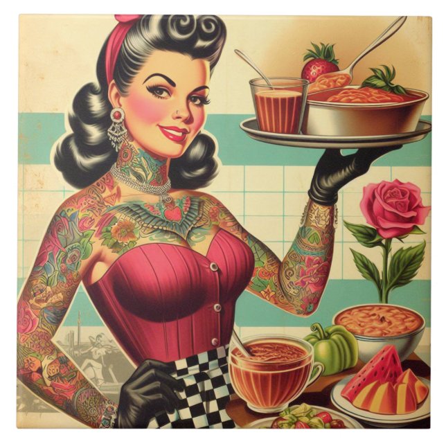 Carreau Cuisine Restaurant Pin-up (Devant)