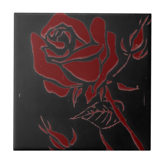 Carreau Cuisine "Rose foncé rouge" Jardin Carrelage cérami (Devant)