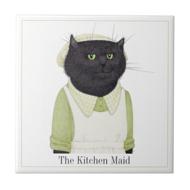 Carreau CUISINE Tissu en céramique Carré CAT 4,25" MAID +  (Devant)
