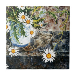 Carreau Cuisine "Wild Daisy Shelf" Jardin Carrelage cérami