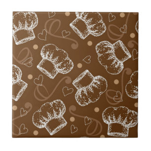 Carreau Cuisson du motif avec le casquette de chef