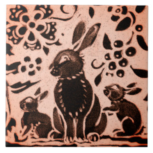 Carreau Cuivre Brown Lapin Lapin Lapin Lapin Automne Trive