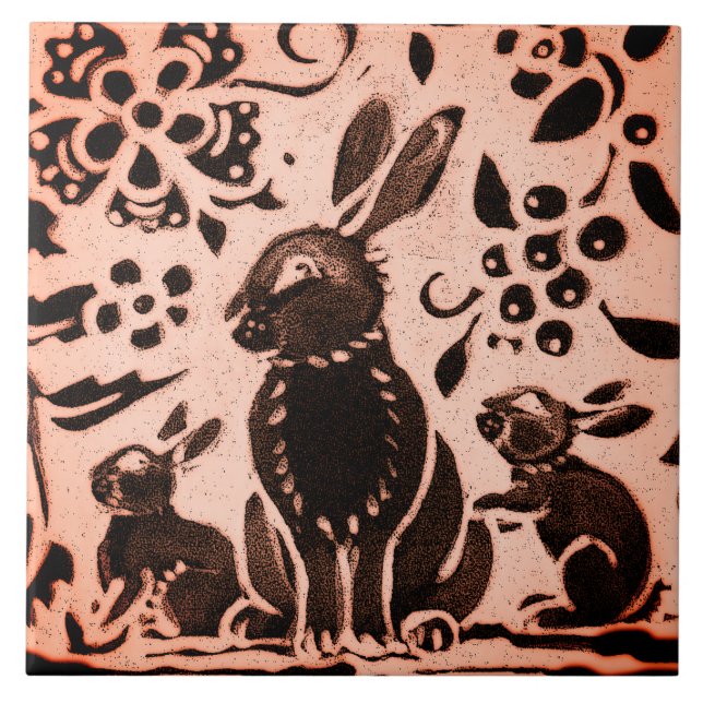 Carreau Cuivre Brown Lapin Lapin Lapin Lapin Automne Trive (Devant)