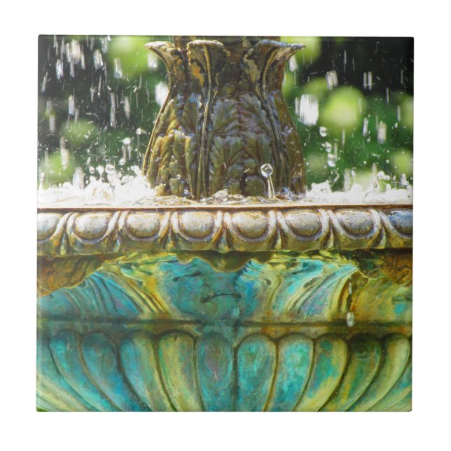 Carreau Cuivre Patina Jardin Fontaine Carrelage céramique (Devant)
