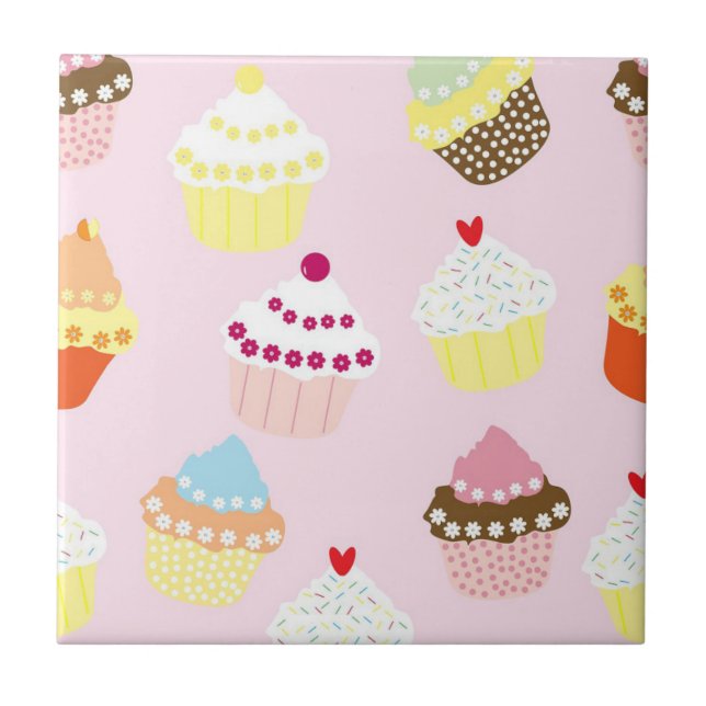 Carreau Cupcake Motif sans couture Pastel Cute Carrelage e (Devant)