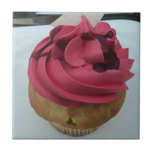 Carreau Cupcake rose chaud - peinture