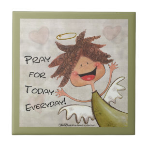 Carreau Curly Haired Angel-Priez pour aujourd'hui, tous le