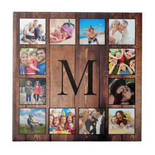 Carreau Custom Family Photo Collage Reclaimed Wood