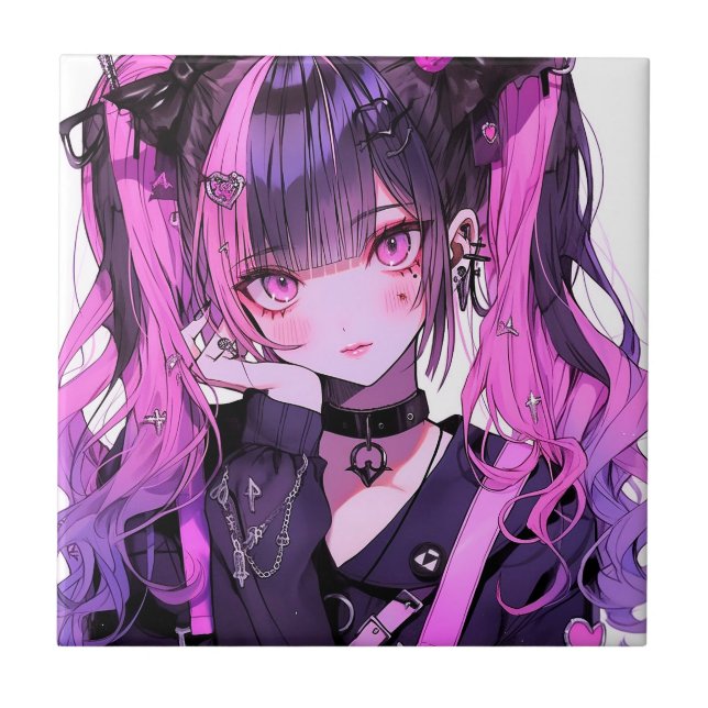 Carreau Cute Anime Goth Girl (Devant)