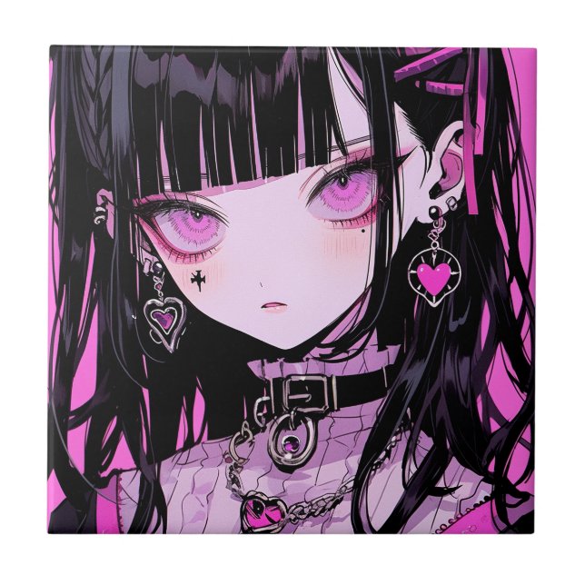 Carreau Cute Anime Goth Girl (Devant)