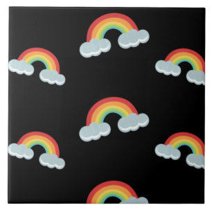 Carreau Cute arc-en-ciel avec Motif nuages