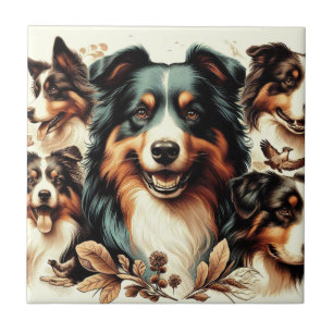Carreau Cute Australian Shepherd Peinture