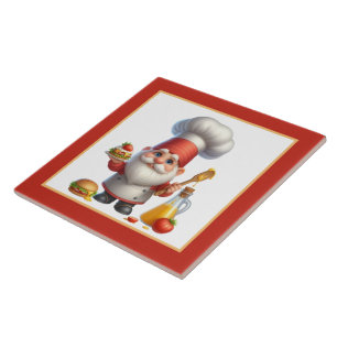 Carreau Cute chef cuisinier amoureux cuisine gnome
