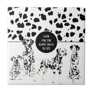 Carreau Cute Dalmatiens Noir & Blanc Zones Joyeuses
