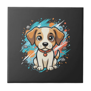 Carreau Cute Dog Paint Splash Vector Art_1