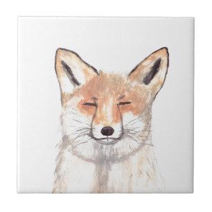 Carreau Cute Fox animal faune forêt vintage bois