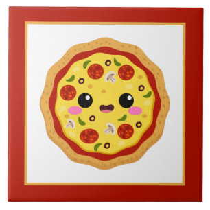 Carreau Cute Kawaii amateurs de pizza maison artisanat