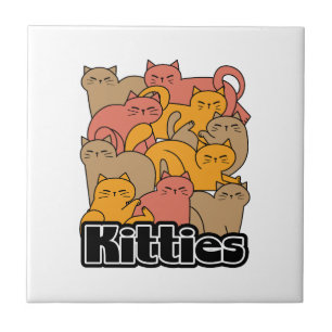 Carreau Cute Kitties Design - Cat Art adorable