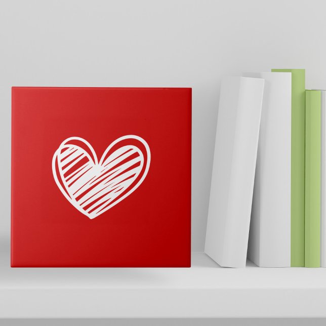 Carreau Cute Modern Amour Élégant Romantique Blanc Coeurs  (Créateur téléchargé)