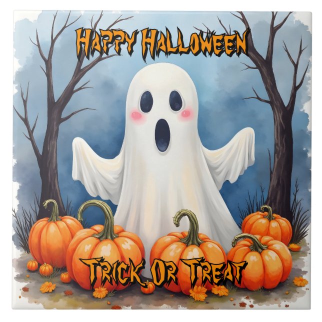 Carreau Cute Modern Halloween Spooky Collection (Devant)