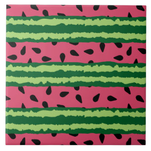 Carreau Cute pastèque Motif rose et vert