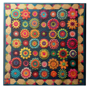 Carreau Cute Patchwork Floral Quilt