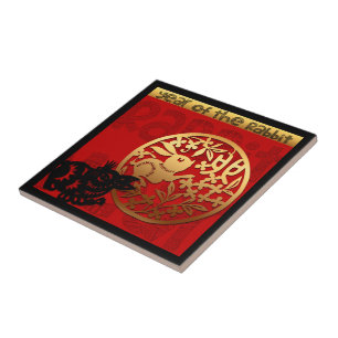 Carreau Cute Rabbit chinois Année Zodiac Anniversaire Carr