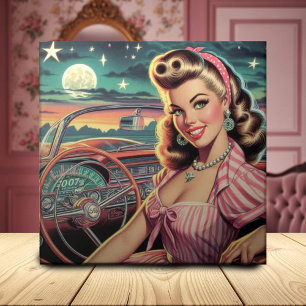 Carreau Cute Retro Girl