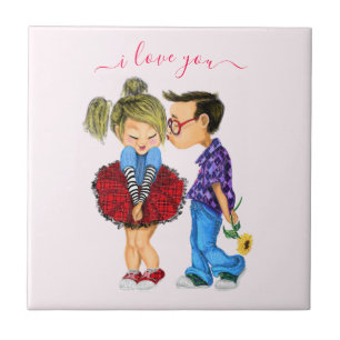 Carreau Cute Romantic Couple Carrelage en céramique - Amou