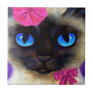 Carreau Cute Siamese Chat Kitten peinture photo