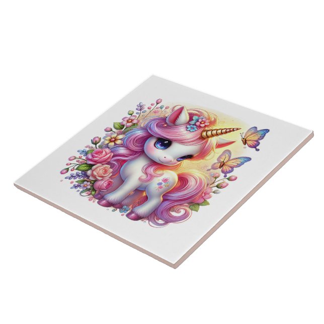 Carreau Cute unicorn imaginaire filles salle artisanale (Côté)