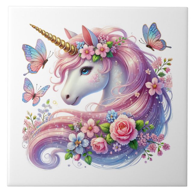Carreau Cute unicorn imaginaire filles salle artisanale (Devant)