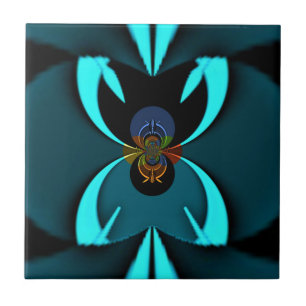 Carreau Cyan Abstrait Art Print