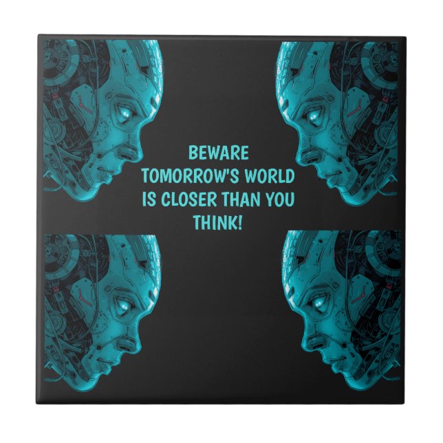 Carreau CYBORG ROBOTIC HEAD Ceramic Tile (Devant)