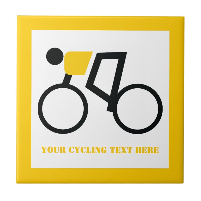 Carreau Cycliste à vélo sur mesure (Devant)