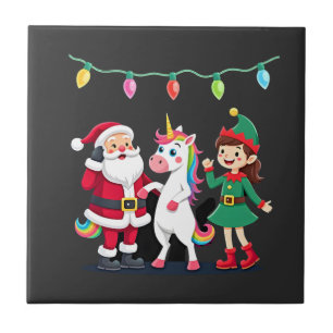 Carreau Dabbing Père Noël Elfe Licorne Noël Enfants Garçon
