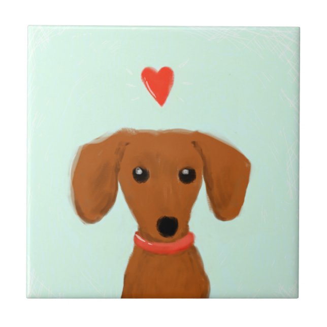 Carreau Dachshund Love (Devant)