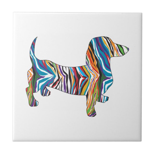 Carreau Dachshund psychédélique (Devant)