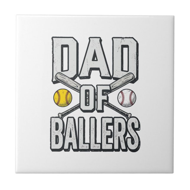 Carreau Dad of Ballers Softball and Baseball Vintage Shirt (Devant)