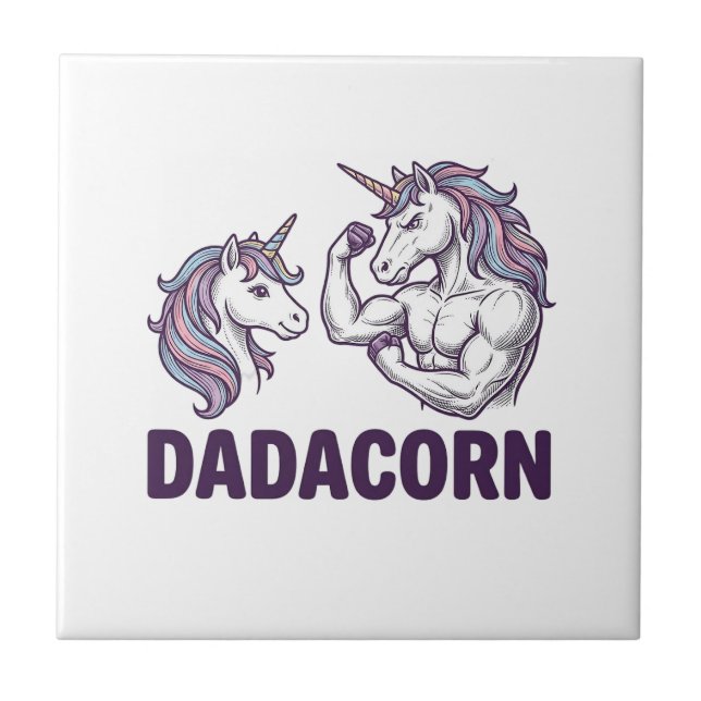 Carreau Dadacorn Funny Licorne Papa Conception De Chemise  (Devant)