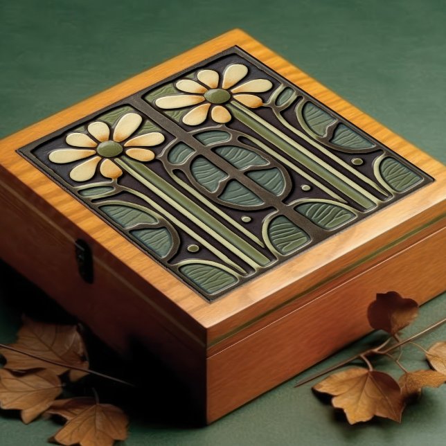 Carreau Daffodil Art Déco Décor Floral Décor Art Nouveau (Créateur téléchargé)