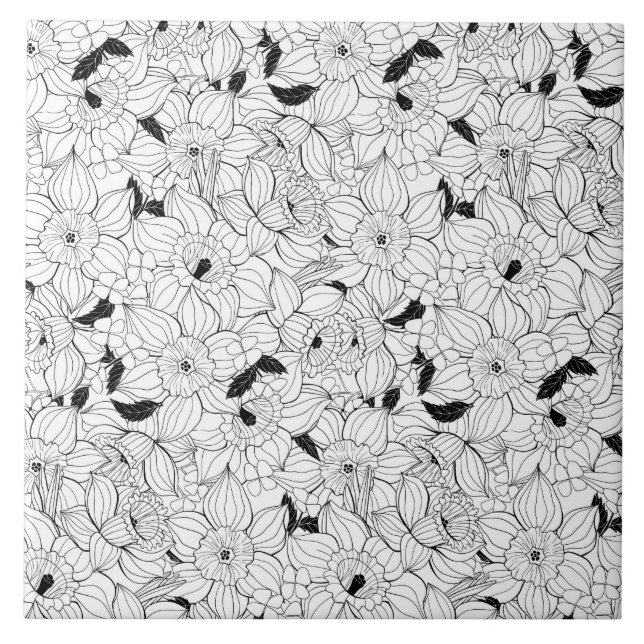 Carreau Daffodiques motif floral printanier (Devant)