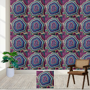 Carreau d'Agate Turquoise et violet riche