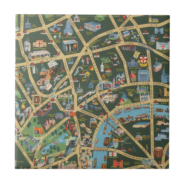 Carreau Daily Telegraph décrivent la carte de Londres (Devant)