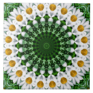 Carreau Daisy Chain Mandala Kaleidoscope Médaillon Flower