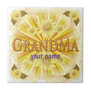 Carreau Daisy Grand-mère nom personnalisé