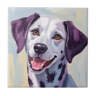 Carreau Dalmatien   Peinture aquarelle de chien personnali