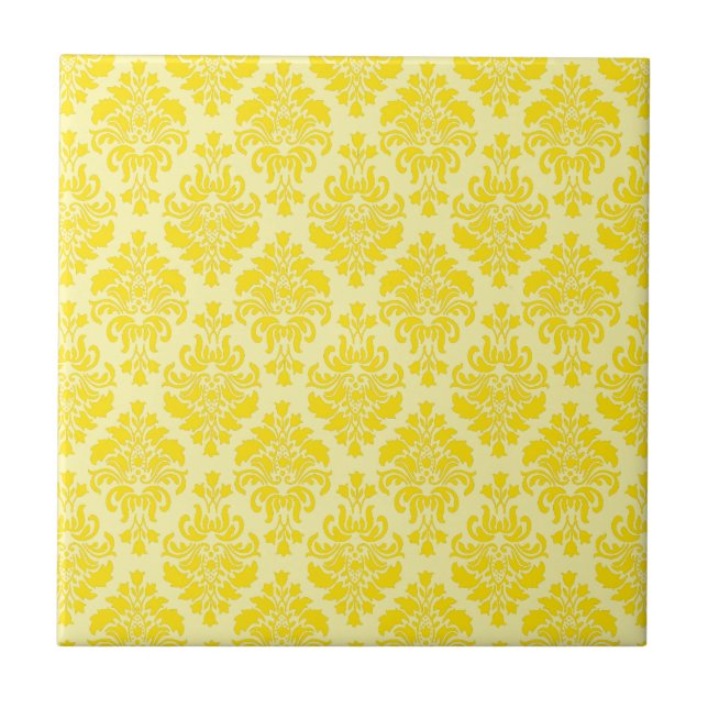 Carreau Damas de l'Empire français en Jaune et Crème (Devant)